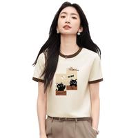 纯棉短袖女式t恤2025夏季撞色大码女装夏款半袖运动上衣