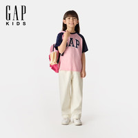 Gap【大小童同款】男女童2025春季新款纯棉短袖T恤儿童装687260 亚洲尺码