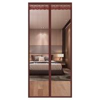 钟爱一生金刚网门帘防蚊磁吸免打孔魔术贴沙门帘夏季隔断帘 咖色90*205cm