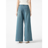 热风 hotwind2025年春季女士9分阔腿牛仔裤F06W25509 06兰色 27