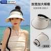 TEEIS 德国大帽檐夏季骑车防紫外线空顶防晒帽女款太阳帽子遮阳帽遮脸 大帽檐空顶防晒帽 米白色