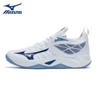 美津浓（MIZUNO）排球鞋男女缓震透气耐磨室内羽毛球鞋乒乓球鞋专项综合训练鞋 冰川蓝 WAVE DIMENSION 42.5 =275mm