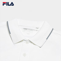 FILA 斐乐黄景瑜同款男子针织短袖领航POLO衫2025夏商务休闲上衣 标准白-WT 4XL 190/112B/XXXXL