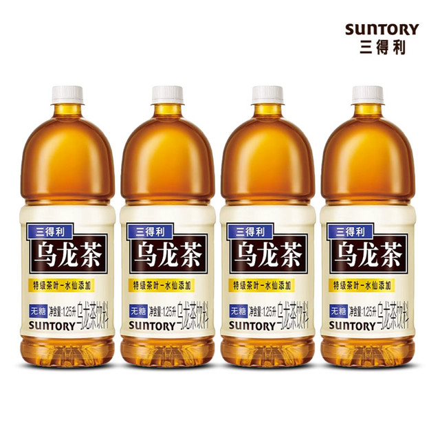 三得利 乌龙茶无糖茶饮料1.25L*4瓶