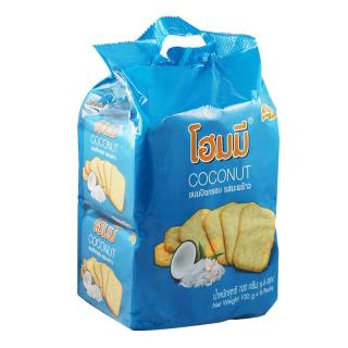 贝斯娜（Bissin） 泰国椰子味饼干100g*6包 早餐糕点点心办公室休闲零食 随身包椰子味饼干100g*6包