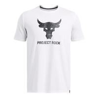 安德玛(UNDERARMOUR)春夏Project Rock强森男子运动休闲印花短袖T恤1383191 白色100 L