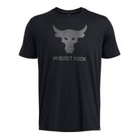 安德玛(UNDERARMOUR)春夏Project Rock强森男子运动休闲印花短袖T恤1383191 黑色002 L