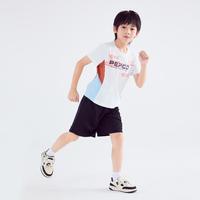【速干吸湿】2025夏季男童个性拼接字母印花时尚透气舒适短袖