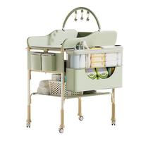 ANGI BABY 尿布台婴儿护理台多功能可折叠护理台新生儿抚摸洗澡婴儿床 青提绿
