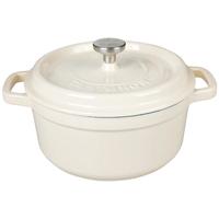 九铸奶油白九铸珐琅锅铸铁炖锅汤锅家用不粘搪瓷砂锅电磁炉燃气灶煮锅 奶油白-经典珐琅汤锅 22cm