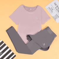 骆驼 CAMEL【短袖+长裤】运动套装女春夏两件套透气服瑜伽服女套装