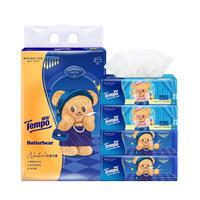 得宝（TEMPO）黄油小熊联名抽纸4层90抽*4包 纸巾 餐巾纸 卫生纸