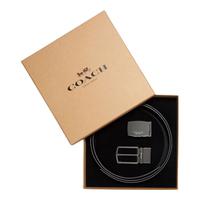 COACH 蔻驰 男士板扣腰带 F65242 CQ/BK 礼盒款 黑色/炭灰色