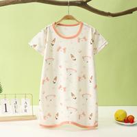 贝吉宝 婴儿无骨分腿睡袋夏季薄款宝宝短袖睡裙儿童睡衣冰丝新生儿睡袍