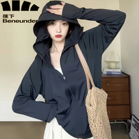 蕉下 Beneunder（bananaumbrella）2025新款防晒衣冰丝女款高端品牌女式黑夏季防晒服女 黛墨黑[2025新款黑胶帽檐] L [110-130斤]