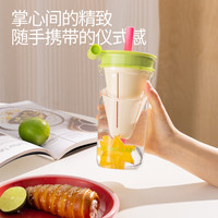 CHaKOLAB和序玻璃杯女生高颜值水杯大容量吸管杯夏泡茶漏斗杯
