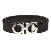 Salvatore Ferragamo 菲拉格慕 男士牛皮平滑扣腰带 675542 光面黑扣 105