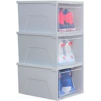 爱丽思(IRIS)塑料鞋盒透明大号AJ球鞋鞋柜防尘防潮鞋架可叠加收纳盒 4个装 加大号4只