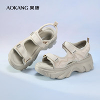 奥康（Aokang）官方女鞋 夏季新款清凉休闲凉鞋厚底时尚运动凉鞋户外沙滩鞋   235mm