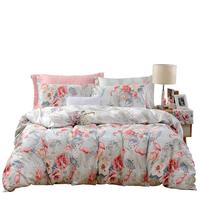 富安娜（FUANNA）家纺 圣之花床上四件套纯棉床品套件双人床单被套（优选） 【40支斜纹】圣之花-雀翎阁 1.5米床适用(被套203*229cm)