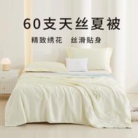 堂皇家纺 TEVEL 时尚撞色 60支天丝绣花夏被 单人双人被芯 可水洗可机洗
