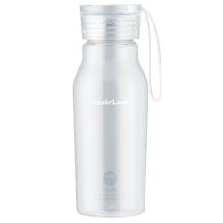 LOCK&LOCK 夏季运动水杯简约塑料杯 &户外便携水壶男女学生杯子白色350ML