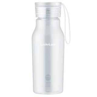 LOCK&LOCK 夏季运动水杯简约塑料杯 &户外便携水壶男女学生杯子白色350ML