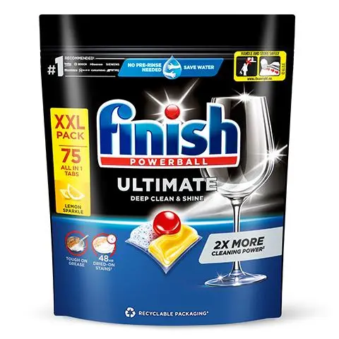 亮碟（finish）洗碗机用极净洗碗凝珠 洗碗块洗碗粉洗涤剂洗碗耗材 柠檬香型75颗