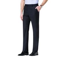 九牧王【垂感强】25春夏 商务正装抗褪色宽松直筒通勤西裤男 黑色合体版 新-0153 34 码腰围=2.58尺86厘米