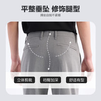 九牧王【垂感强】25春夏 商务正装抗褪色宽松直筒通勤西裤男 浅灰合体版 新-0123 36 码腰围=2.76尺92厘米