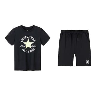 匡威（Converse）匡威童装夏季男女童吸湿运动两件套柔软舒适凉感儿童套装 正黑色 150 /72 【身高140-152cm】