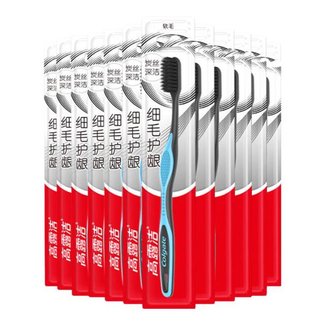 高露洁 细毛护龈炭牙刷 12支