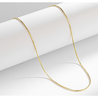 BOIGO999足银项链女无吊坠镀金彩金锁骨链金色链子彩银素链裸链饰品 990足银蛇骨链 60CM