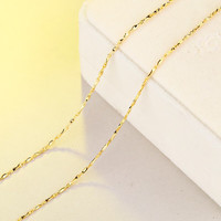 BOIGO999足银项链女无吊坠镀金彩金锁骨链金色链子彩银素链裸链饰品 999足银银元宝链 55CM