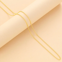 BOIGO999足银项链女无吊坠镀金彩金锁骨链金色链子彩银素链裸链饰品 990足银光珠链 55CM