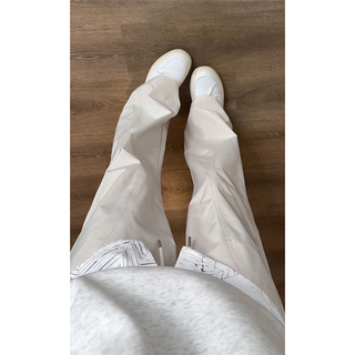 举风米白色冰丝速干裤女夏季薄款斜切美式微喇冲锋裤高个子休闲运动裤 黑色 L （115-130斤）