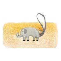 三利儿童毛巾纯棉洗脸幼儿园全棉卡通可爱洗澡家用方巾吸水洗脸巾 黄色象 1条