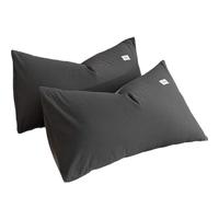 Nan ji ren 南极人 全棉枕套 深灰+浅灰 48*74cm 一对装