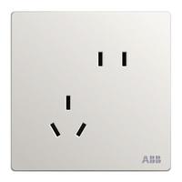 ABB 轩致系列 一开五孔插座 雅典白