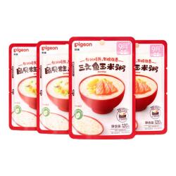 贝亲 婴幼儿宝宝营养米粥9月龄双口味4连包 早餐辅食即食外出便携