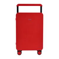 欧米(OMI)多巴胺糖果色撞色宽拉杆大容量万向轮铝框拉杆箱行李箱 商场同款 红色 20寸