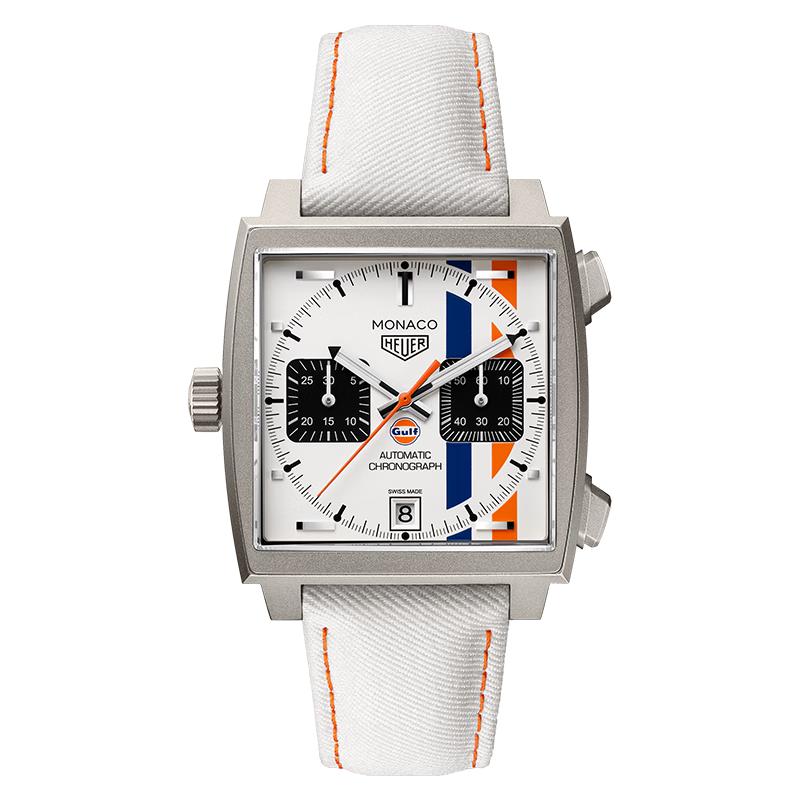 泰格豪雅TAG HEUER摩纳哥系列海湾石油限量版计时码表 CAW218G.EB0393