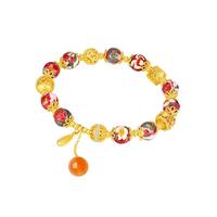 周大生 东方花园纯银国潮手串玉髓S925古风绣球流光手链新中式