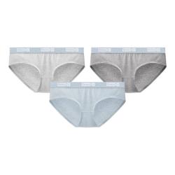 蕉内 银皮3系女士精梳棉内裤中腰10A抗菌撞色腰带夏季透气三角礼盒3件