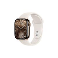 Apple Watch Series 10 智能手表 GPS+蜂窝网络款 42mm 钛金属金色 星光色橡胶表带 M/L