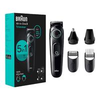 BRAUN 多合一风格套件系列 3 3450 男士五合一修剪器 配有胡须修剪器 耳鼻修剪器 理发器等