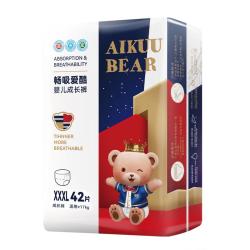 爱酷熊 超薄透气纸尿裤新生婴儿干爽学步裤宝宝尿不湿男女宝宝通用拉拉裤 拉拉裤XXXL码2包84片