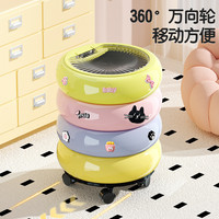 纳象屋 萌圈冰淇淋色 家用垃圾桶 12L 圆桶形 按压式 内外双桶