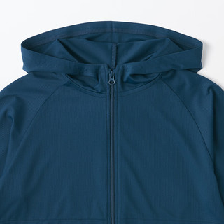 無印良品 MUJI（無印良品 ）大童 防紫外线 易干 拉链连帽衫 儿童外套 硬核防晒衣 CB1J1A4S 藏青色 120 /60A