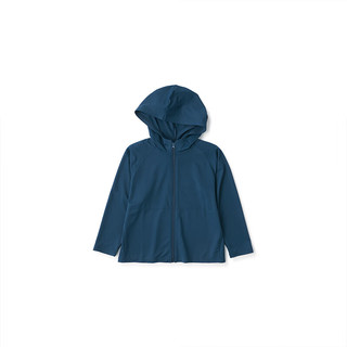 無印良品 MUJI（無印良品 ）大童 防紫外线 易干 拉链连帽衫 儿童外套 硬核防晒衣 CB1J1A4S 藏青色 120 /60A